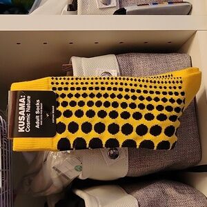 Yayoi Kusama yellow polka dot socks